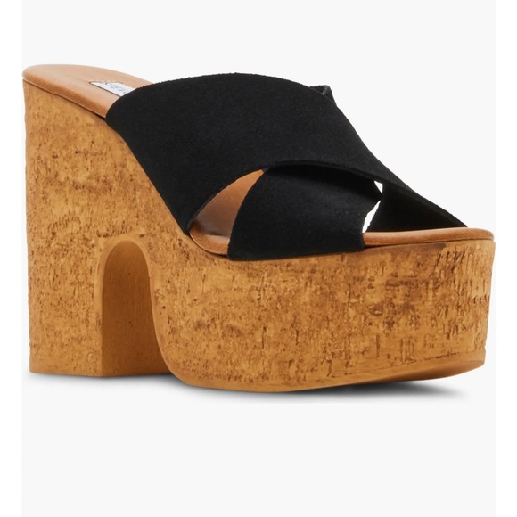 Steve Madden Shoes - Steve Madden Black Suede Platform Sandals